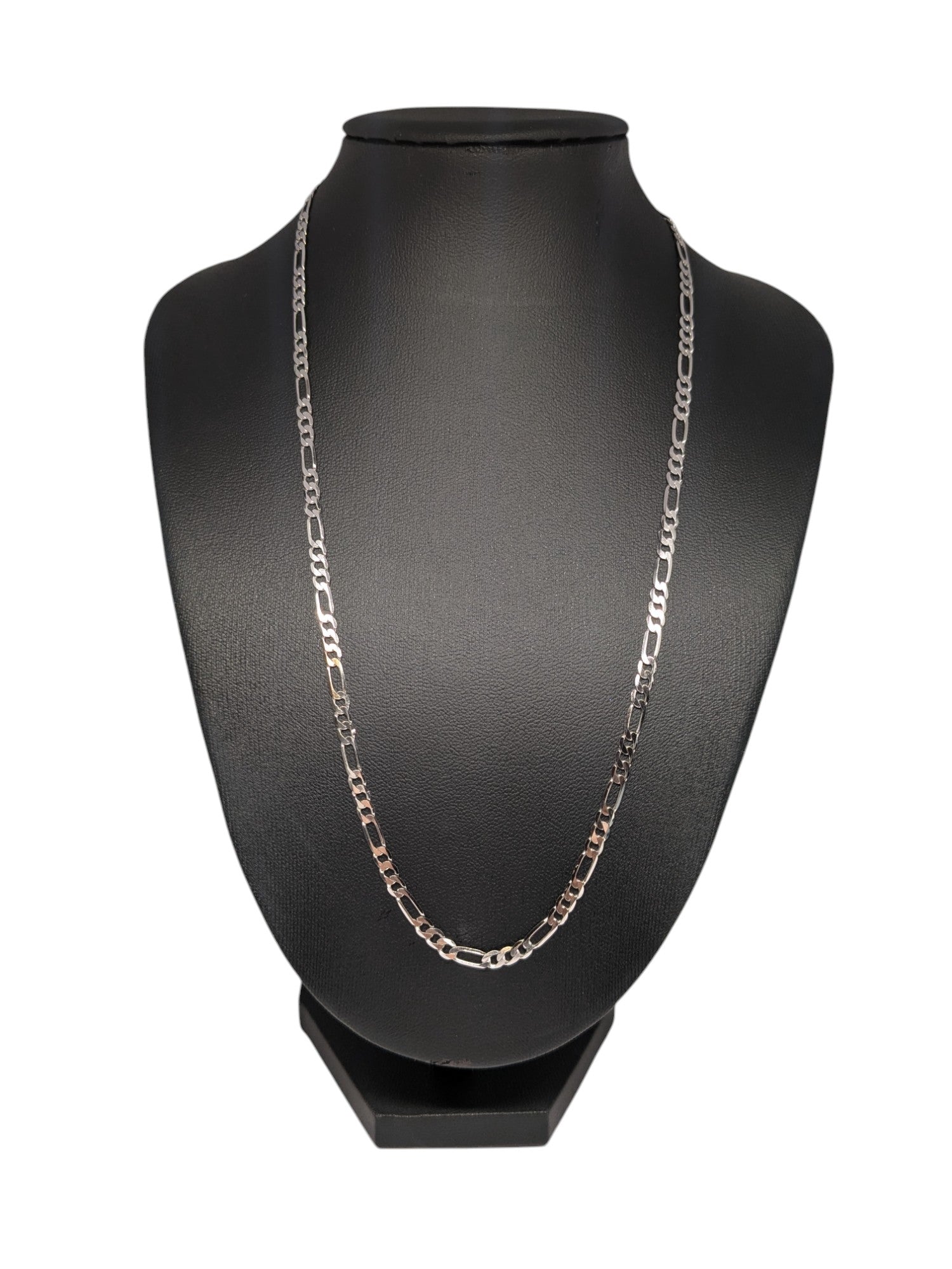 925 Solid Sterling Silver Italy Figaro Chain Necklace 18